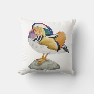 Cojín Decorativo Pato mandarín acuarela