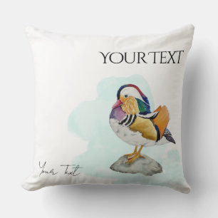 Cojín Decorativo Pato mandarín acuarela