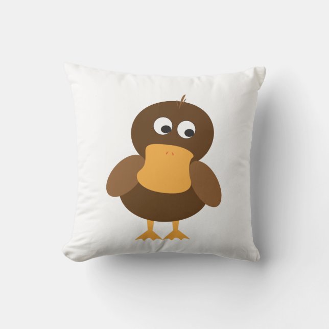 Cojín Decorativo Pato marrón lindo (Anverso)