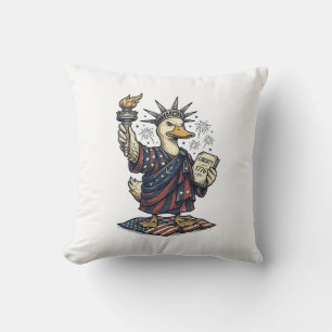 Cojín Decorativo Pato Patriótico Diseño de camiseta vintage del 4 d