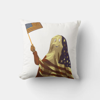 Cojín Decorativo Patriotic American Flag Ghost Halloween