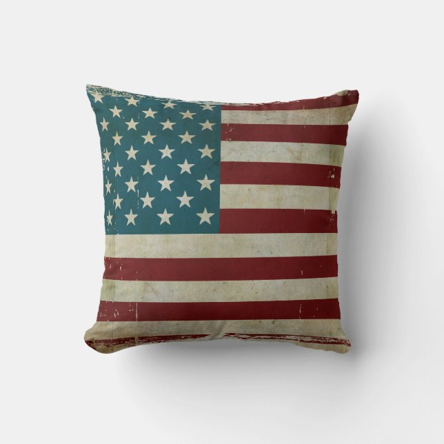 Cojín Decorativo Patriotic Americana Rustic Country Farm Flag Decou (Anverso)