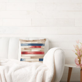 Cojín Decorativo Patriotic Painted Planks