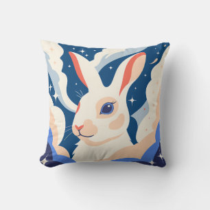 Cojín Decorativo Patriotic Rabbit with American Flag Design