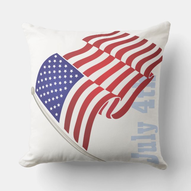 Cojín Decorativo Patriótico, 4 de julio, Bandera de Estados Unidos, (Anverso)