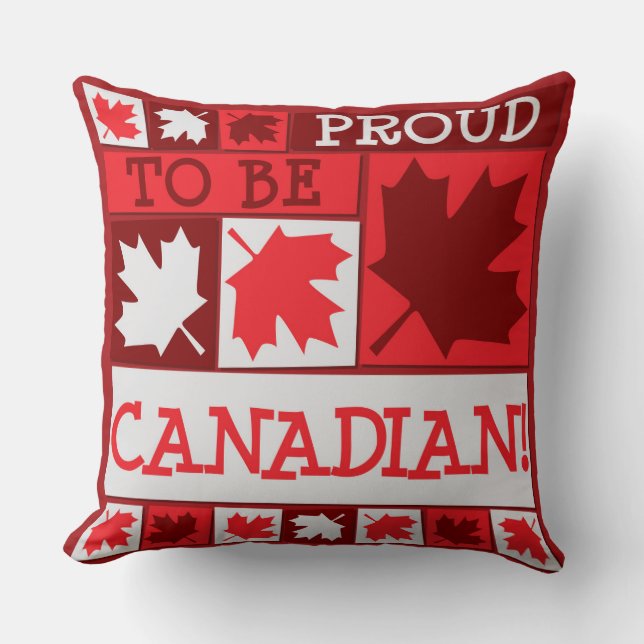 Cojín Decorativo Patriótico Orgulloso de ser canadiense (Anverso)
