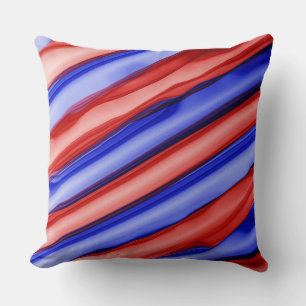 COJÍN DECORATIVO PATRIÓTICO TIRO DE RIBÓN ROJO Y AZUL