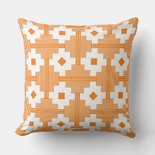 Cojín Decorativo Patrón 061214 - Blanco con Naranja f17f18