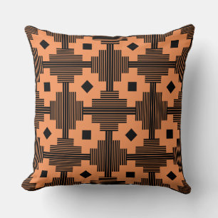 Cojín Decorativo Patrón 061214 - Negro con Naranja f79256