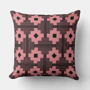 Cojín Decorativo Patrón 061214 - Negro con Rosa e3868f