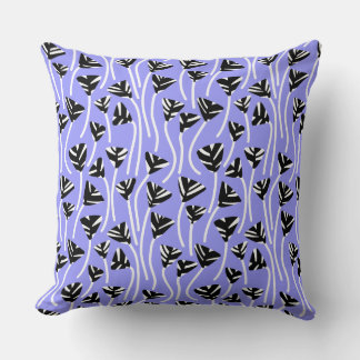 Cojín Decorativo Patrón 210121 - Negro, Blanco y Azul Pastel