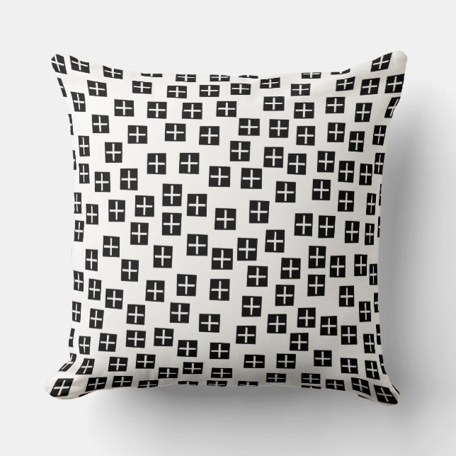Cojín Decorativo Patrón 270715 - Blanco y negro (Anverso)