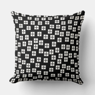 Cojín Decorativo Patrón 270715 - Blanco y negro sobre negro