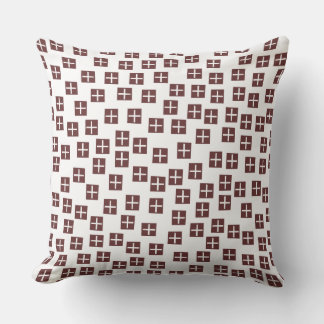 Cojín Decorativo Patrón 270715 - Marrón oscuro y blanco