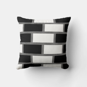 Cojín Decorativo Patrón a cuadros Sillitoe Tartán negro y blanco