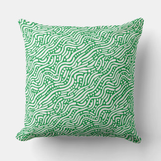Cojín Decorativo Patrón abstracto 110523 - Blanco sobre Kelly Green
