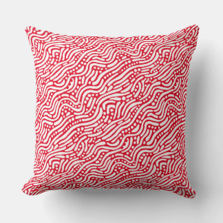 Cojín Decorativo Patrón abstracto 110523 - Blanco sobre rojo