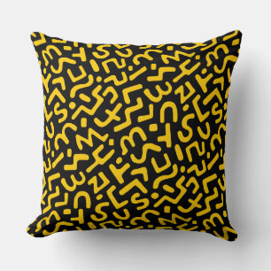 Cojín Decorativo Patrón abstracto 170822 - Ámbar sobre negro