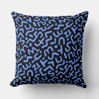 Cojín Decorativo Patrón abstracto 170822 - Azul bebé en negro