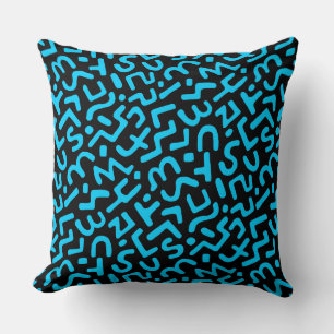 Cojín Decorativo Patrón abstracto 170822 - azul cielo en negro