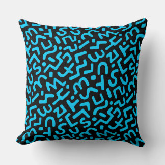 Cojín Decorativo Patrón abstracto 170822 - azul cielo en negro