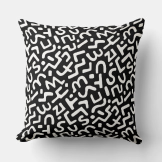 Cojín Decorativo Patrón abstracto 170822 - Blanco sobre negro