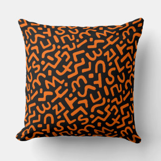 Cojín Decorativo Patrón abstracto 170822 - Naranja en negro