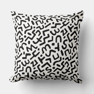 Cojín Decorativo Patrón abstracto 170822 - Negro sobre blanco