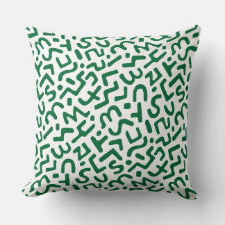 Cojín Decorativo Patrón abstracto 170822 - Verde bosque sobre blanc