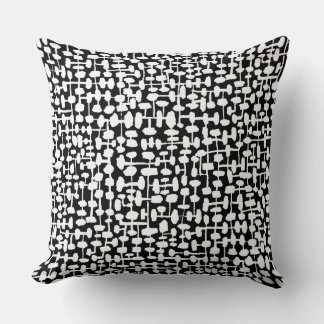 Cojín Decorativo Patrón abstracto 190621 Blanco sobre negro