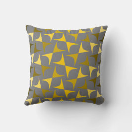 Cojín Decorativo Patrón abstracto amarillo y gris