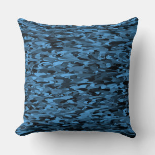 Cojín Decorativo Patrón abstracto azul negro