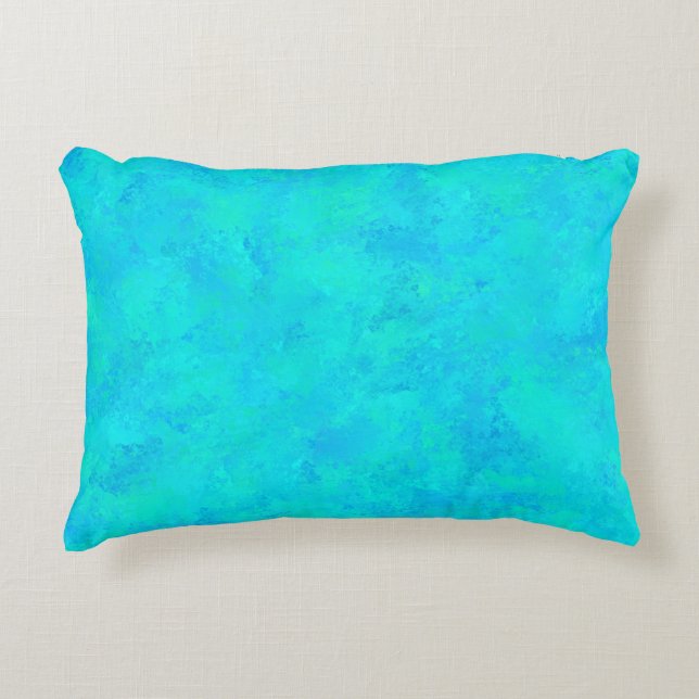 Cojín Decorativo Patrón abstracto azul turquesa (Anverso)