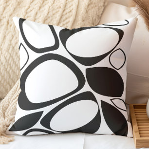 Cojín Decorativo Patrón abstracto blanco negro elegante moderno