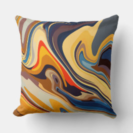 Cojín Decorativo Patrón abstracto cálido y frío fluyente