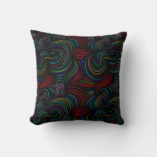 Cojín Decorativo Patrón abstracto con rayas multicolores