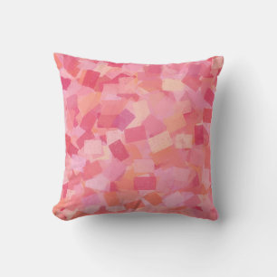 Cojín Decorativo Patrón abstracto cubismo naranja rosa