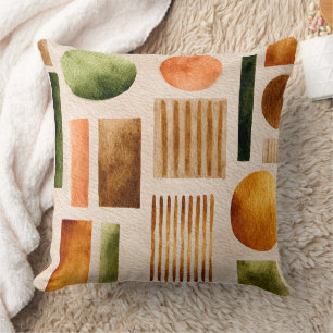 Cojín Decorativo Patrón abstracto de acuarela terroso - Boho orgáni