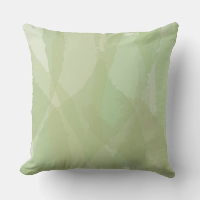 Cojín Decorativo Patrón abstracto de acuarela verde, fresco y moder (Anverso)