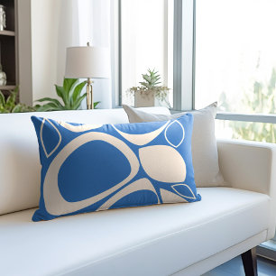 Cojín Decorativo Patrón abstracto de crema azul moderno y elegante