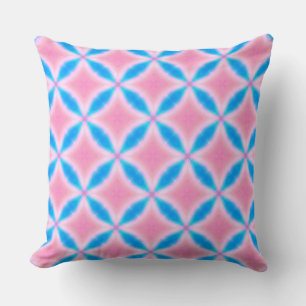 Cojín Decorativo Patrón abstracto de cuadrados rosados y azules