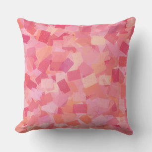 Cojín Decorativo Patrón abstracto de cubismo Naranja rosa