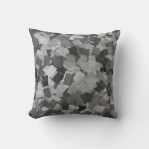 Cojín Decorativo Patrón abstracto de cubismo negro gris