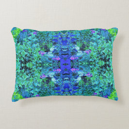 Cojín Decorativo Patrón abstracto de follaje chartreuse y azul