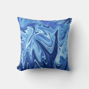 Cojín Decorativo Patrón abstracto de líquido azul