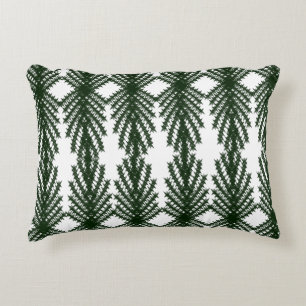 Cojín Decorativo Patrón Abstracto de Pino Verde Bosque Personalizad