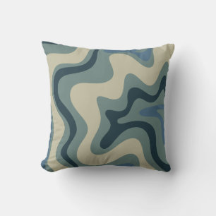 Cojín Decorativo Patrón abstracto de rotación retro en tonos grises