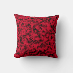 Cojín Decorativo Patrón abstracto del Cubismo Negro Rojo