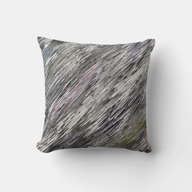 Cojín Decorativo patrón abstracto gris (Anverso)