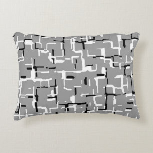 Cojín Decorativo Patrón abstracto gris blanco negro